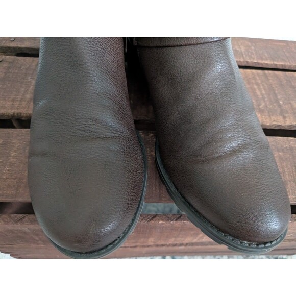 Croft and Barrow Ankle Boots Womens 10 Tower Brown Ortholite Inserts Buckles Zip - Picture 8 of 15